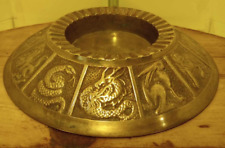 Antique Chinese Zodiac/Astrological Symbols Brass Ashtray/Trinket Bowl, 7 &1/4
