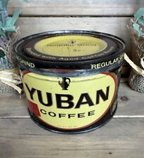 Vintage YUBAN Coffee Regular Grind Keywind Tin Can w/ Lid - Empty picture
