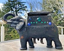 Elephant Cigarette Dispenser Tobacciana Vintage Cast Iron For Display Or Repair picture