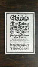 Vintage 1904 Chiclets Candy Coated Chewing Gum Original Ad 721b picture