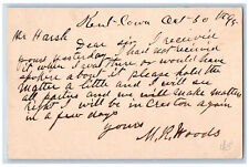 Lenox Iowa IA Creston IA Postal Card JB Harsh Received Yesterday 1896 picture