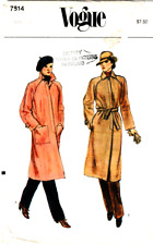 Vogue Pattern 7814, c1980's, Misses Trench Coat, Size 14, FF picture