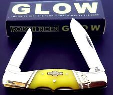 Rough Rider Knife RR1898 Double Lockback Glow in The Dark Handles Pocket Clip picture