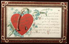 Valentine A Wish From The Heart Cannonsburg Michigan 1911 Postcard Vintage picture