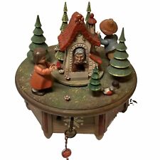VTG Thorens Wood Craft Hansel & Gretel & WITCH Music Box “Moon River” AS IS RARE picture