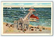 c1920's Aerial View Heinz Pier Entrance Bridge Atlantic City New Jersey Postcard picture