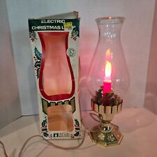Vintage ACLA Electric Christmas Lamp w/Glass Globe for Mantle/Table w/Box Tested picture