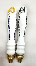 2 Porcelain Brooklyn Lager Tap Handle 12.75” Tall Beer Philsner picture