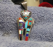 Vintage Large Kachina Pendant Sterling Silver 20.2 Grams Sterling Old Pawn picture