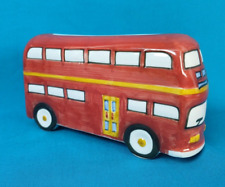 Andrea By Sadek Ceramic Red Double Decker Bus Bank  6 3/4