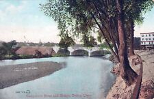 DERBY CT - Naugatuck River And Bridge Postcard - udb - 1907 picture