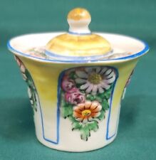 Antique Old Vintage English Hand Painted Porcelain Inkwell Ink Well  picture