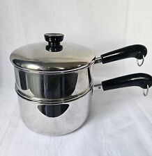 Revere Ware 2 Qt  94b Stainless Steel Saucepan Double Boiler 1801 picture