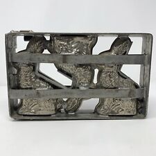 Vintage Antique Easter Rabbit Chocolate Mold 3 Bunny 6.5