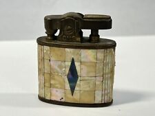 Vintage Continental Lighter Mother Of Pearl Inlay 1.5x1 In Unique Colors L505 picture