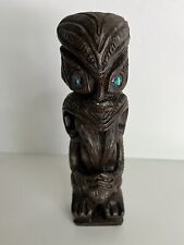 Vintage Maori Tiki Statue Hand Carved Tiki Hut- Man Cave 6” Tall picture