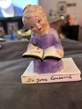 Vintage Yona Shafford Angel Sitting On  Book  “DO YOUR HOMEWORK” 1956 Japan picture