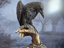 Harbinger of Doom Raven Statue Nevermore Black Zombie Hand Grave Perch Bird Deco picture