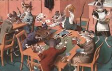 Mice in Clothing Playing Cards and Drinking Beer Alfred Mainzer Chrome Postcard picture