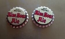 2 Reproduction Blue Boar Nut Brown Beer Cork Lined Bottle Cap For Cone Top Can picture