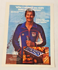Snickers 1984 Olympic Sponsor Water Polo 1980 Vintage Print Ad  picture