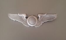 WWII Sterling Original Army Air Forces Observer Full Size 3 Inch Wings Badge Pin picture