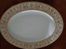 WEDGWOOD 1960s GOLD FLORENTINE DRAGON LG PLATTER BONE CHINA FROM ENGLAND/W4219  picture
