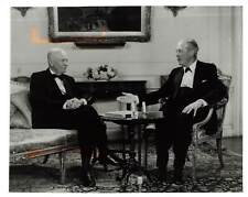 1959 Press Photo Eisenhower, England PM Harold Macmillan TV Ike & Mac Broadcast picture