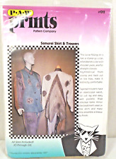 Vintage Paw Prints Pattern Samurai Shirt & Trousers Loose Fit #011 Uncut XS-5XL picture