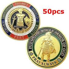 50PC Put On the Whole Armor Of God Commemorative Challenge Coin Collection Gift picture