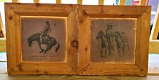Vintage - Barn Wood And Copper Cowboy Western Wall Pictures 16 1/2