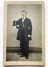Stunning CDV Featuring Man With Top Hat and Suit Late 1800's picture