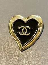 Chanel Vintage Stamped Black & Gold Heart picture