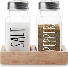 Glass Salt and Pepper Shakers with Holder -  Clear Salt and Pepper Set 2.7 Oz picture