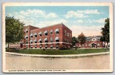 General Hospital & Nurses' Home Elkhart IN C1919 WB Postcard U5 picture