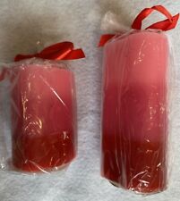 Set of 2 Valentine’s Day Pillar Pink Heart Candles 4