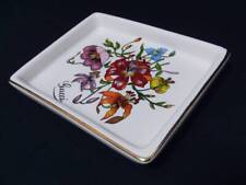 Gucci Floral Porcelain Trinket Tray Accessory Case White 13.3 x 10.5cm Vintage picture