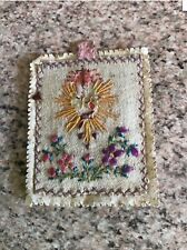 Extraordinary Antique Italian Embroidery of Sacred Heart Monastery Work, 19th C. picture