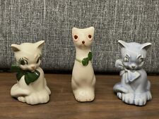 3 Vintage (1940’s) Ceramic Cat Figurines  picture