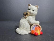Lenox 12 Months of Kitties Collection Porcelain Figurine Thanksgiving Gold Bow picture
