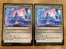 2 x MTG Tramway Station (SHOWCASE) Streets Of New Capenna Land Cards, NM Mint picture