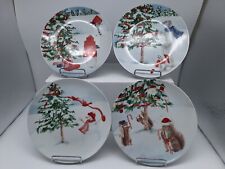 4 Christmas Salad Plates North Pole Trading Co  Good Tidings  Porcelain picture
