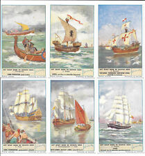 6x LIEBIG TRADE CARDS, THE SHIP THROUGH THE CENTURIES 1954 436 In Mint Condition picture