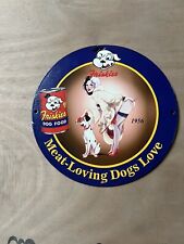 FRISKIES DOG FOOD PETS PET STORE CATS ANIMALS STRAY MEAT PORCELAIN ENAMEL SIGN picture