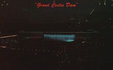 Postcard WA Grand Coulee Dam by Night Washington Chrome Vintage PC G9097 picture