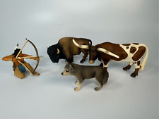 Lot of Various Schleich Native American and Wildlife Bison Wolf Bull picture