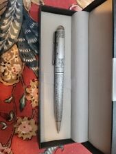  Beautiful Unique Pewter Toned Ball Point Pen W/ Hebrew Characters - Engravable picture
