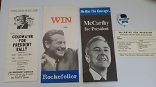 Mixed Lot 1960s U.S. Presidential Candidates McCarthy, Rockefeller, Goldwater  picture