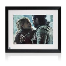 Emilia Clarke & Kit Harington Signed Game Of Thrones Photograph. Standard Frame picture