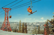 Postcard Riding the Chairlifts in Aspen Colorado Ski Skiing Sports picture